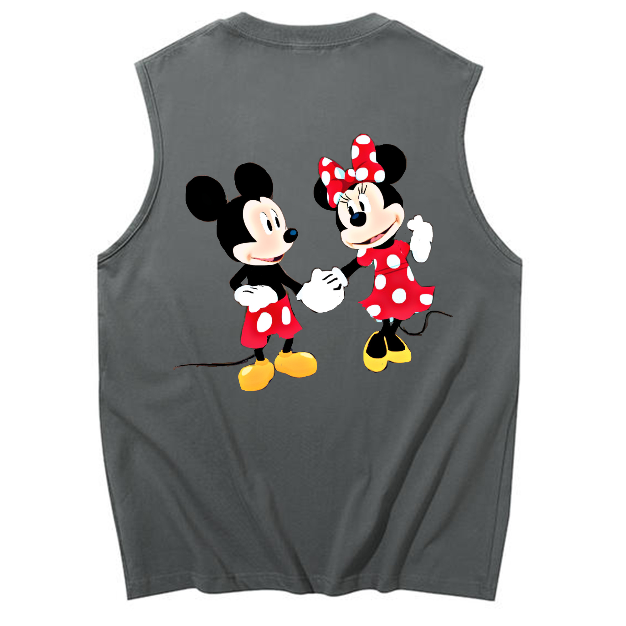 ミッキーマウス Mickey Mouse コットン100％タンクトップ（背面プリント）